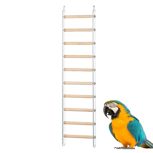Yuemeuy Vogelleiter für Käfig, Vogelkäfigleiter | Innenkäfigkletterspielzeug - Flossenleitertrainingspielzeug mit 360 ° -rotierbarer Haken für Cockatiel Conure Selakeet Lovebirds von Yuemeuy