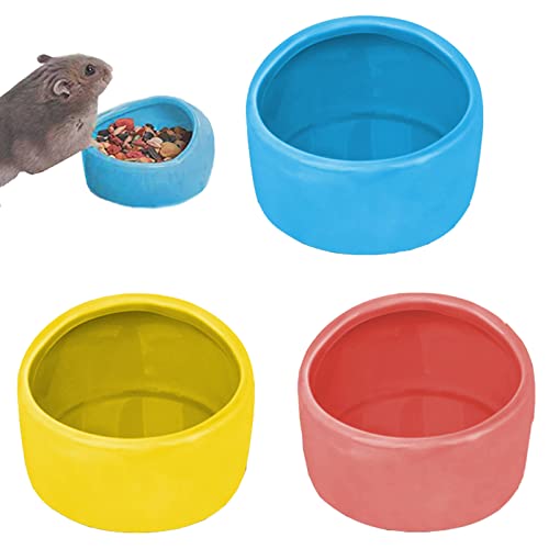 Yuemuop 3 Stücke Keramik Futternäpfe, Anti-Biss Hamster Futterschalen, Tierschalen Futter Und Wasser Wasserschale, für Reptilien Haustiere Schildkröten von Yuemuop