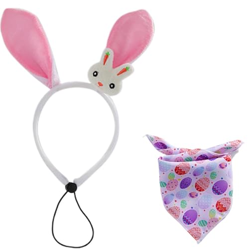 Hunde-Dreiecks-Lätzchen,Ostern-Hunde-Bandana,Ostern-Haustier-Bandana-Lätzchen | Verstellbares Schal-Zubehör für kleine Hunde, Welpen und mittelgroße Hunde von Yugugomo