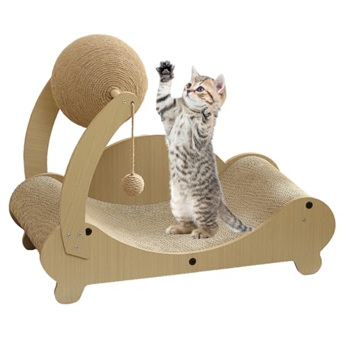 Katzen Kratzbett | Kratzcouch Für Kätzchen - Multifunktion Kratzbrett mit Ball Haustier Krallen Pflege gegen Langeweile drinnen Katzen Kratzbett | Kratzcouch Für Kätzchen - Multifunktion Kratzbrett mit Ball Haustier Krallen Pflege gegen Langeweile drinnen von Yugugomo