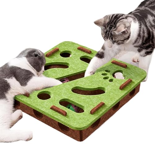 Katzen-Puzzle-Spielzeug | Bereicherungsspielzeug Für Katzen - Kratzspiel Mit Klingel Und Labyrinth Bahn Zur Beschäftigung Und Für Beissen Bewegung Für Kätzchen Welpen Im Wohnzimmer Oder Käfig von Yugugomo