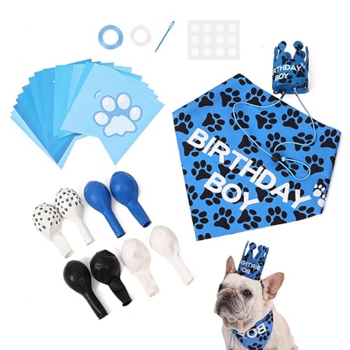 Partydekorationen für Hunde,Geburtstagsdekorationen für Hunde,Verstellbares Hunde-Geburtstags-Bandana | Hundeschal, Geburtstagsparty-Zubehör für Haustiere, komplettes Feier-Set für die meisten Hunde Partydekorationen für Hunde,Geburtstagsdekorationen für Hunde,Verstellbares Hunde-Geburtstags-Bandana | Hundeschal, Geburtstagsparty-Zubehör für Haustiere, komplettes Feier-Set für die meisten Hunde von Yugugomo