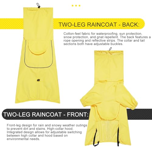 Regenmantel für Hunde - Reflektierend Regenmantel Für Große Hunde Mit Leinenloch | Einstellbarer Poncho Für Ausflüge Wanderungen Bei Regen Für mittelgroße bis große von Yugugomo