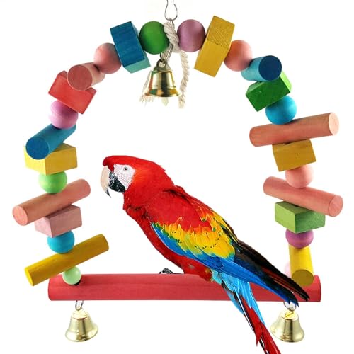Salakeet Swing, Vogelschwung - Holzvogelkäfigleiter Barsch mit Bell,Unterhaltsame Trainingsstand zum Gleichgewicht, Training und Zug, dekoratives Haustier -Kauspiel -Spielzeugspielzeug Salakeet Swing, Vogelschwung - Holzvogelkäfigleiter Barsch mit Bell,Unterhaltsame Trainingsstand zum Gleichgewicht, Training und Zug, dekoratives Haustier -Kauspiel -Spielzeugspielzeug von Yugugomo