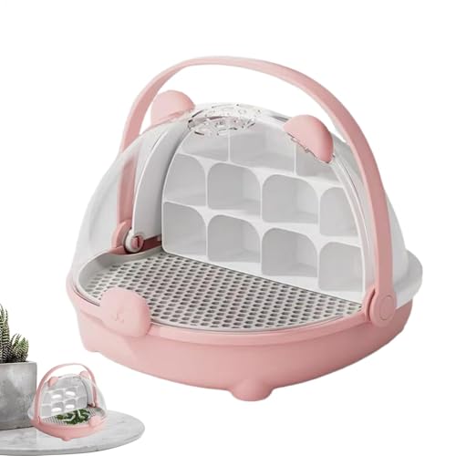 Seidenraudertransportbehälter, Reptilien -Fütterungsbox, Tragbarer Fütterungsbox -Transportbehälter mit Griff, Carrier Habitat Cage beobachten das Haustierhaus für Outdoor & Frösche von Yugugomo