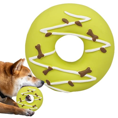Yugugomo Hunde Donut Spielzeug, Hundefigur, Latex Spielzeug im Donut Design, kratzfestes Kauzeug für Hunde, leicht zu reinigen, für Training, Spielzeit zu Hause und Außenaktivitäten​ von Yugugomo