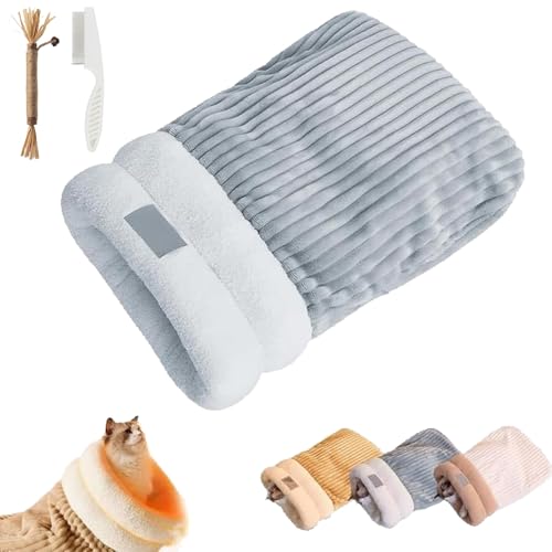 Katzenschlafsack Bett, niedlicher Katzenschlafsack für Hauskatzen, Winterschlafsack, gemütlicher Katzen-Winterschlafsack, weicher Plüsch-Katzensack, selbstwärmendes Katzenhöhlenbett für Welpen und Katzenschlafsack Bett, niedlicher Katzenschlafsack für Hauskatzen, Winterschlafsack, gemütlicher Katzen-Winterschlafsack, weicher Plüsch-Katzensack, selbstwärmendes Katzenhöhlenbett für Welpen und von Yuhaidzsw