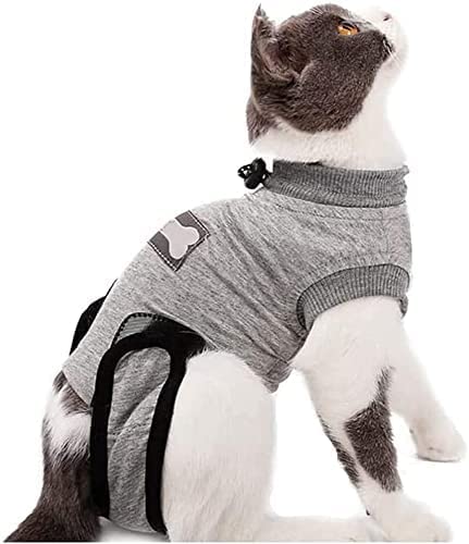 Yuhtech Cat Recovery-Anzug Katzenbekleidung Katze Recovery Suit, Katzen-Anzug zur Rehabilitation für Kleidung zu Hause, nach der Operation tragen (M-Length-40-45cm) von Yuhtech