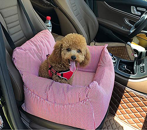 Yuing Autositz für Hunde mit Sicherheitsgurt, waschbarer Haustier, Welpen, Hund, Katze, Autositz, Autositz, tragbar, mit dicker Hundehütte von Yuing