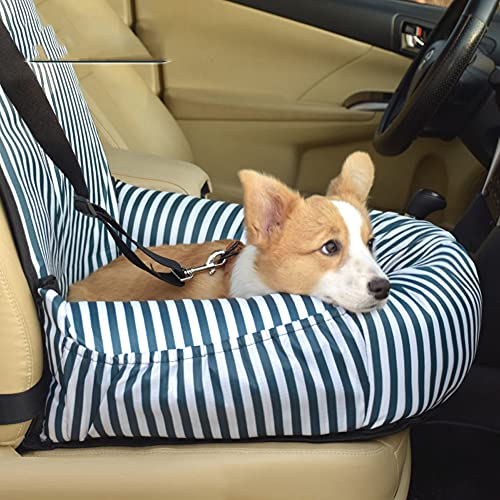 Yuing Faltbarer Haustier-Autositz für Hunde, Katzen, Hunde, Welpen, Haustier, weicher Autositz, sicherer Reisesitz, Reise-Tragetasche, Bettkorb mit abnehmbarem Bezug von Yuing