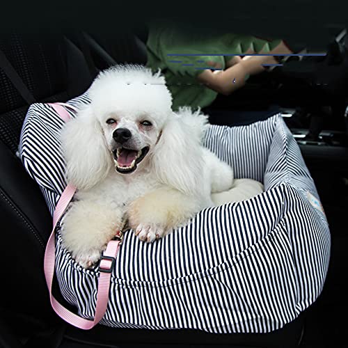 Yuing Hunde-Autositz für kleine und mittelgroße Hunde, Haustier-Sitzerhöhung, Haustier-Reise-Sicherheits-Autositz, bequemer Hund-Reise-Auto-Transport-Bett mit abnehmbarem Bezug, tragbarer Sitz von Yuing