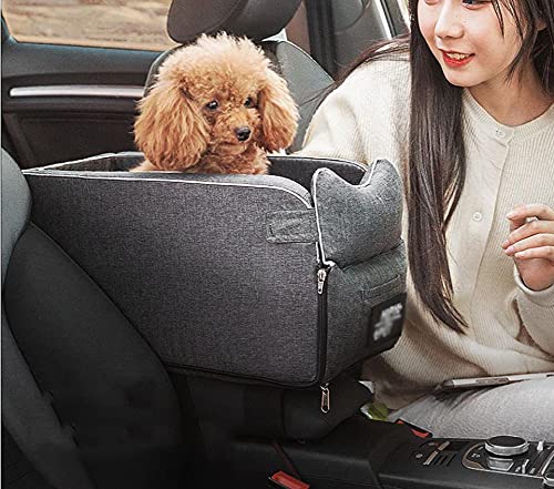 Yuing Weiches Hunde-Auto-Sitzerhöhung, Reisebett, weicher Hunde-Autositz mit Sicherheitsgurt, Autositz für Hunde und Haustiere, Reisekorb, Sicherheitsgeschirr von Yuing