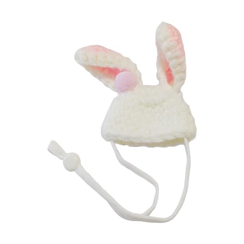 Hamstmutsen mini kleine dieren muts met verstelbare riem mooie handgebreide kikker regenboog wortel kleine hoeden voor hagedis reptielen kerstkostuum Accessoires (White) von Yuiopmo