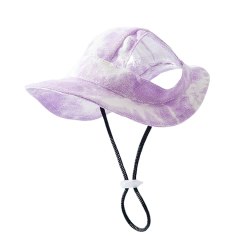 Sonnenschutzhaube für Hunde, Tie Dye Fischerhut Katze, Sonnenhut für Hunde, Teddy Atmungsaktiver Sonnenhut, Einstellbare Hundesonnenschutz Baseballmütze, Hundesonnenhut mit Ohrlöchern (Violett, M) Sonnenschutzhaube für Hunde, Tie Dye Fischerhut Katze, Sonnenhut für Hunde, Teddy Atmungsaktiver Sonnenhut, Einstellbare Hundesonnenschutz Baseballmütze, Hundesonnenhut mit Ohrlöchern (Violett, M) von Yuiopmo