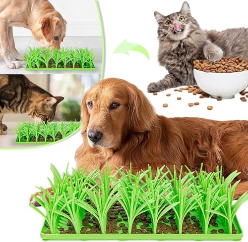 Yulokdwi Grüne Silikon Katzenmatte, Katzenfuttermatte, Katzengrasmatte, Interaktive Rutschfestes Haustierfütterungsmatte, 36,1 X 16,9 cm von Yulokdwi