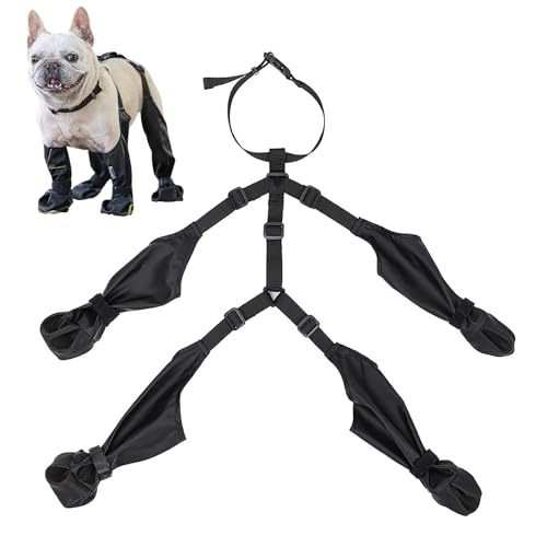 Strapsstiefel Für Hunde,Verstellbare Hundeschuhe,Dog Boots Leggings,Verstellbare Hunde-Regenstiefel Für Den Winter,Hundestiefel, Dog Paw Protector with Auxiliary Strap von Yulokdwi