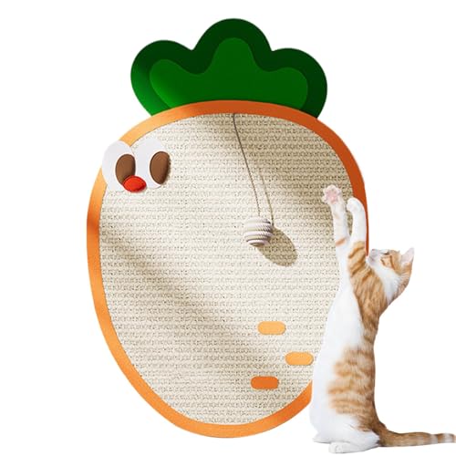 Yulokdwi Wandkratzer für Hauskatzen, Katzenkratzer zur Wandmontage,Karottenförmiger Sisal-Katzenpfotenkratzer | Mit Kugel-Anti-Verschleiß- und fusselfreiem Katzenspielzeug für den Sofaschutz Yulokdwi Wandkratzer für Hauskatzen, Katzenkratzer zur Wandmontage,Karottenförmiger Sisal-Katzenpfotenkratzer | Mit Kugel-Anti-Verschleiß- und fusselfreiem Katzenspielzeug für den Sofaschutz von Yulokdwi