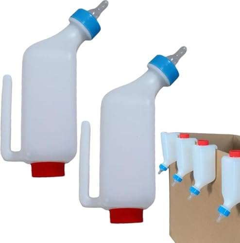 Ziegen-Flaschen, 2 Stück Milchtränke, Milchtränke, Ziegenmilch-Futterspender, Hänge-Lämmer-Flasche, Hänge-Lämmer, Milchtränke, Kuh-Futterspender Für Hunde, Kühe Und Schafe von Yulokdwi