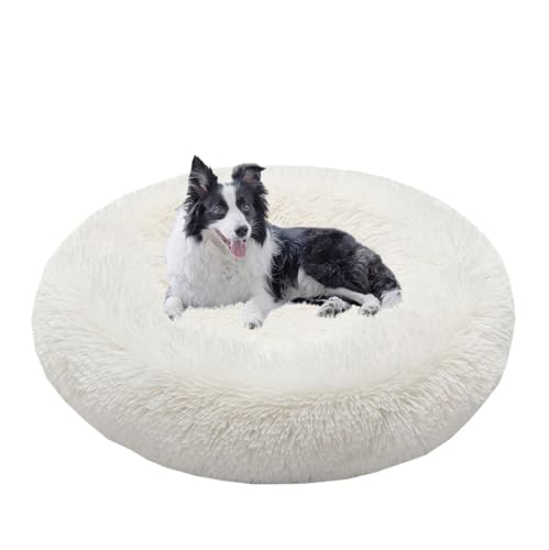 Hundekorb Waschbar, Anti-Angst Deluxe Plüsch Hundebetten, Hundematte mit Rutschfester Unterseite, Ultra Weicher Plüsch Haustierbett für Kleine, Mittelgroße und Große Hunde, Katzen (Weiß,100CM(M)) Hundekorb Waschbar, Anti-Angst Deluxe Plüsch Hundebetten, Hundematte mit Rutschfester Unterseite, Ultra Weicher Plüsch Haustierbett für Kleine, Mittelgroße und Große Hunde, Katzen (Weiß,100CM(M)) von Yuly