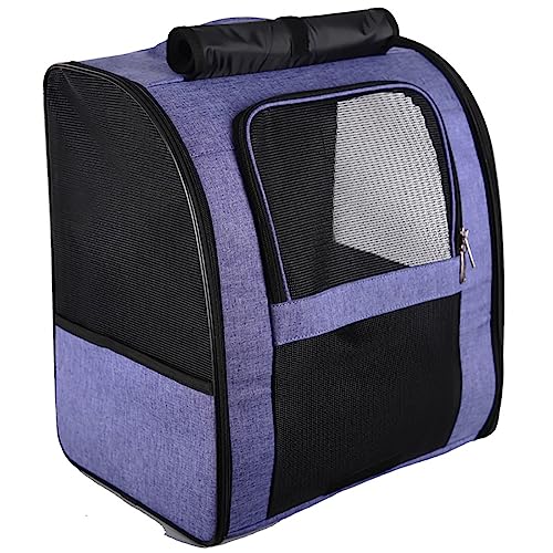 Katzen- und Hundetragerucksack, faltbar, Sonnenschutz, Haustier-Tragetasche mit belüftetem Design, viel Platz mit atmungsaktivem Netzstoff, für Reisen, Camping, Wandern, Outdoor, Violett Katzen- und Hundetragerucksack, faltbar, Sonnenschutz, Haustier-Tragetasche mit belüftetem Design, viel Platz mit atmungsaktivem Netzstoff, für Reisen, Camping, Wandern, Outdoor, Violett von Yuly