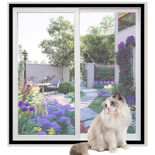 Katzennetze in personalisierter Größe, Fensterschutz für Katzen, langlebige Polyesterfenster mit Reißverschluss, antimikrobielle Netze, einfach zu installieren von Yuly