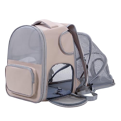 Yuly Katzentragerucksack für Hunde, erweiterbar, Haustier-Tragerucksack für kleine, mittelgroße Katzen, Welpen, Hunde, tragbarer, atmungsaktiver Rucksack, für Reisen, Wandern, Outdoor, Aprikose Yuly Katzentragerucksack für Hunde, erweiterbar, Haustier-Tragerucksack für kleine, mittelgroße Katzen, Welpen, Hunde, tragbarer, atmungsaktiver Rucksack, für Reisen, Wandern, Outdoor, Aprikose von Yuly