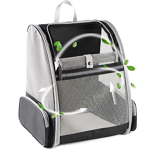 Transporttasche für Katzen und Hunde, tragbar, atmungsaktiv, mit Netzfenster, geräumig, faltbar, für den täglichen Gebrauch (schwarz) von Yuly