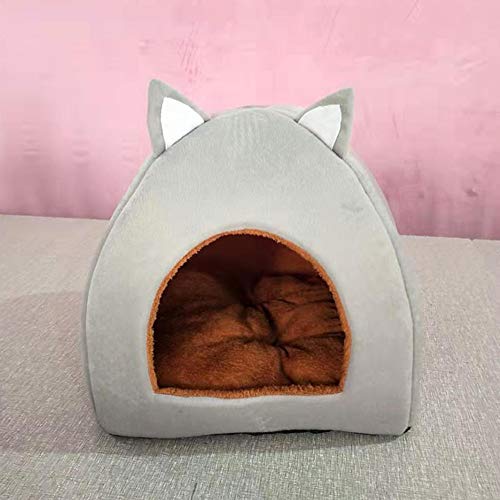 Yuly Bequeme Katzenhöhle Bett Nest, Kätzchen Welpen Warm Haustier Zelt Haus mit waschbarem abnehmbarem Kissen Kissen für Katzen / kleine Hunde von Yuly