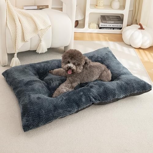 Yuly Hundebett,Premium Hundekissen,Hundekorb,Orthopädischer Komfort,Hundematte für große,mittelgroße Hunde,Waschbar & Pflegeleicht,rutschfeste Unterseite,Weich und Bequem (65x50x10cm,Dunkelgrau) von Yuly