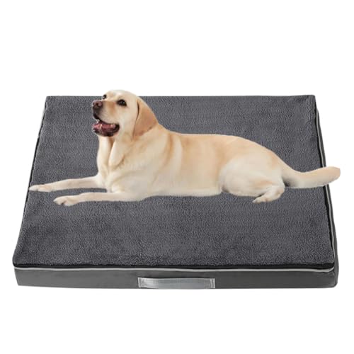 Yuly Cozy Orthopädisches Hundebett,Hundematte Hundematratze für große & kleine Hunde,Hundekissen Robust,waschbar rutschfest Hundebetten,Tragbar,weiche Polsterung (50x40x10cm,Dunkelgrau) von Yuly