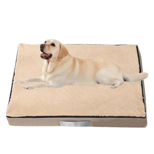 Yuly Cozy Orthopädisches Hundebett,Hundematte Hundematratze für große & kleine Hunde,Hundekissen Robust,waschbar rutschfest Hundebetten,Tragbar,weiche Polsterung (50x40x10cm,Khaki) von Yuly