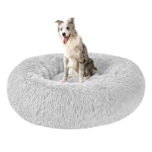 Yuly Donut Katzenbetten, Hundekissen, Langer Plüsch Hundebett, Anti-Angst Katzenkissen, rutschfest Hundebetten, Waschbar Haustierbett für Katzen, Große, Mittelgroße & Kleine Hunde von Yuly