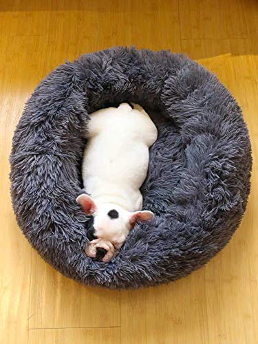 Yuly Donut Komfort-Hundebett, kuscheliges Haustierbett für Katzen und kleine, mittelgroße und große Hunde, rund, nistend, mit weichem Kissen, selbstwärmend für verbesserten Haustierschlaf von Yuly