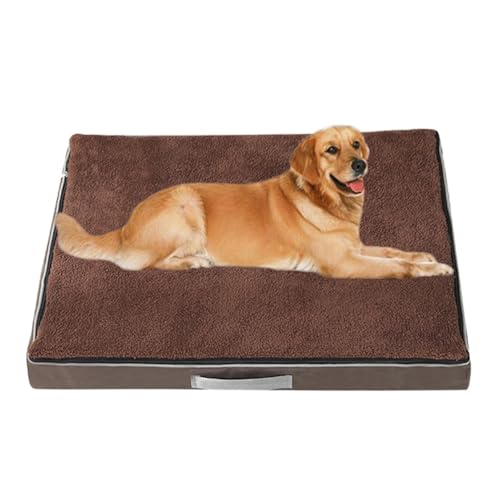 Yuly Hundebett,Orthopädisches Hundekissen,Hundebett mit Rutschfester Unterseite,Hundematratze Waschbar,Strapazierfähiger Bezug,Perfekt für Zuhause und unterwegs (50x40x10cm,Braun) von Yuly