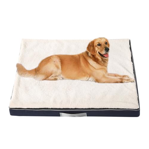 Yuly Hundebett,Orthopädisches Hundekissen,Hundebett mit Rutschfester Unterseite,Hundematratze Waschbar,Strapazierfähiger Bezug,Perfekt für Zuhause und unterwegs (50x40x10cm,Weiß) von Yuly