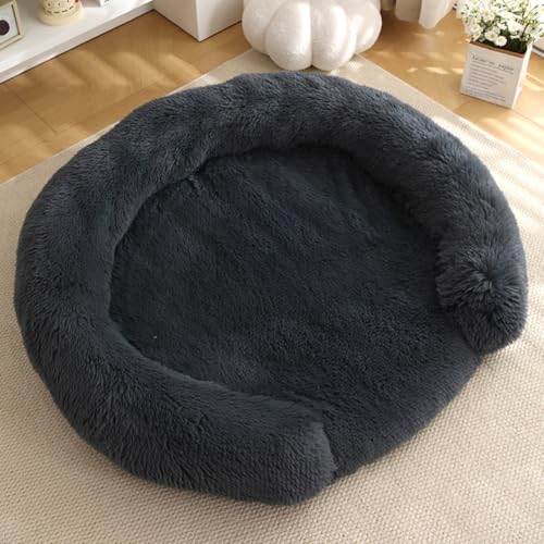 Yuly Hundebett,Orthopädisches Hundekissen,Waschbar Hundematte,Hundecouch mit eierförmiger Kistenschaum,Polsterung in der Mitte herausnehmbar,Rutschfester Unterseite (50cm,Dunkelgrau) von Yuly