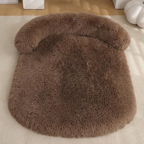 Yuly Hundebett Flauschig Grosse Hunde XXL,Orthopädisches Hundekissen,Memory Foam Hundekorb,Waschbar Hundesofa,Rutschfester Unterseite,Hundecouch mit Hohem Rand (65x50x12cm,Khaki) von Yuly
