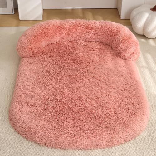Yuly Hundebett Flauschig Grosse Hunde XXL,Orthopädisches Hundekissen,Memory Foam Hundekorb,Waschbar Hundesofa,Rutschfester Unterseite,Hundecouch mit Hohem Rand (65x50x12cm,Rosa) von Yuly