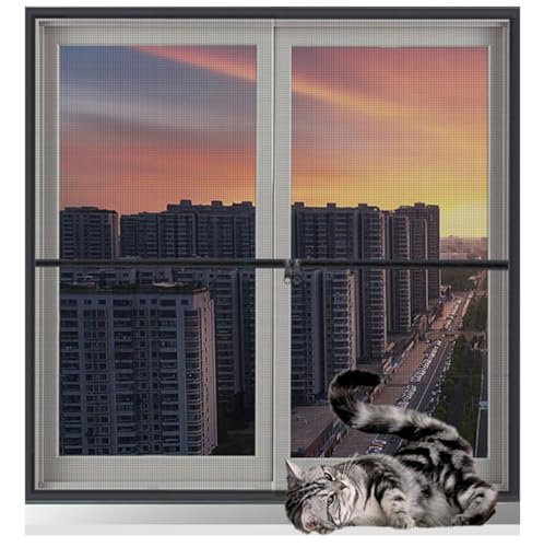 Yuly Katzen-Fensterschutznetz, personalisierbar, Katzenfenster, Fliegengitter, Anti-Moskito-Insekten, selbstklebender Fensterschutz mit Reißverschluss Yuly Katzen-Fensterschutznetz, personalisierbar, Katzenfenster, Fliegengitter, Anti-Moskito-Insekten, selbstklebender Fensterschutz mit Reißverschluss von Yuly