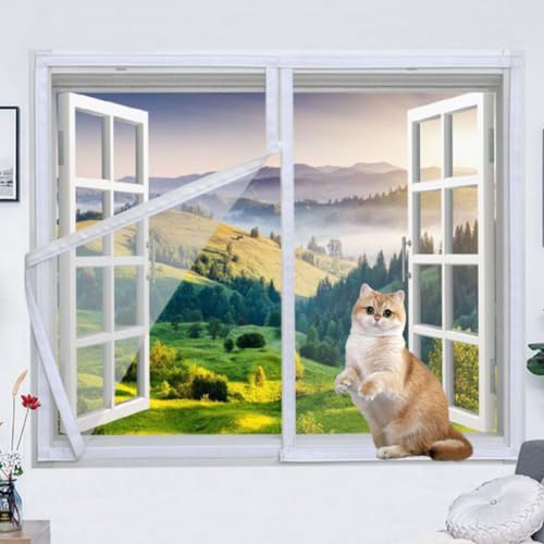 Yuly Katzen-Schutznetz, Fliegengitter, Insektenschutz, Doppelreißverschluss, selbstklebendes Fensternetz, halbtransparent, für Vögel, Katzen, Balkonnetz Yuly Katzen-Schutznetz, Fliegengitter, Insektenschutz, Doppelreißverschluss, selbstklebendes Fensternetz, halbtransparent, für Vögel, Katzen, Balkonnetz von Yuly