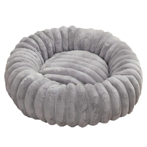 Yuly Orthopädisches Donut Hundebett, Beruhigendes Hundekorb Waschbar, Bequemes Katzenbett mit Rutschfester Unterseite, Hundesofa für Große, Mittelgroße & Kleine Hunde (Grau,100cm/39.4in) von Yuly