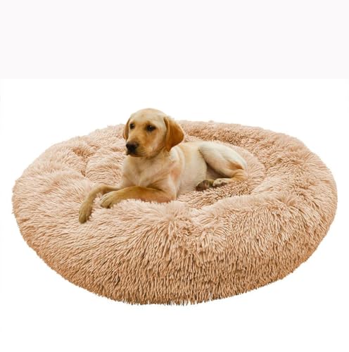 Yuly Orthopädisches Hundebett, Donut Hundekissen, Haustierbett mit rutschfeste Unterseite, Flauschig Doughnut Kuscheliges Hundebett Katzenbett, Waschbare Hundekistenmatratze von Yuly