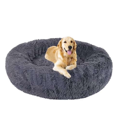 Yuly Orthopädisches Hundebett, Katzenkissen, Flauschige Hundematratze, Donut Hundekorb, Haustierbett mit rutschfeste Unterseite, Anti-Angst Hundekorb, Waschbar Hundekissen von Yuly