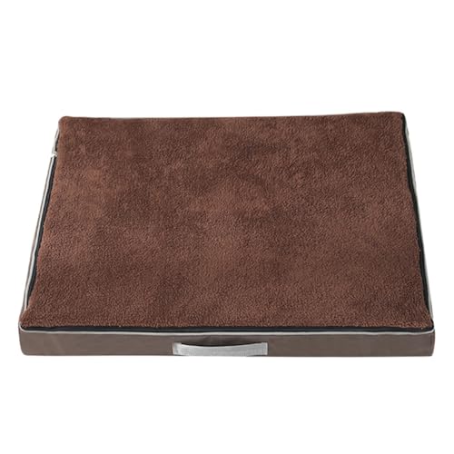 Yuly Orthopädisches Hundebett XXL Grosse Hunde,Premium Hundekissen,Memory Foam Hundekorb,plüsch Hundebett mit rutschfeste Unterseite und Seitengriff,Waschbar & Pflegeleicht (50x40x10cm,Braun) von Yuly