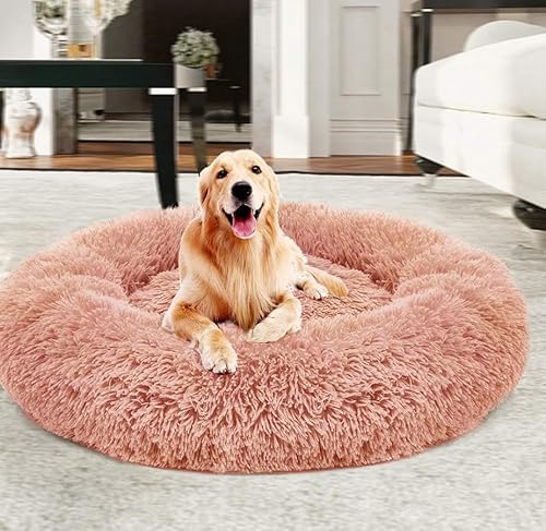 Yuly Warmes, extra großes Donut-Hundebett, beruhigendes Hundebett für große Hunde, Kunstfell, waschbares Haustierbett, selbstwärmendes rundes Plüsch-Hundebett für große mittelgroße Hunde Yuly Warmes, extra großes Donut-Hundebett, beruhigendes Hundebett für große Hunde, Kunstfell, waschbares Haustierbett, selbstwärmendes rundes Plüsch-Hundebett für große mittelgroße Hunde von Yuly
