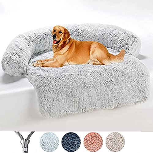Yuly Weiche Hundematte, Couchkissen für Hunde, Beruhigendes Hundebett, Plüsch Fell Haustierbetten,Möbelschutz,Waschbar Haustierbett für Hunde und Katzen,Hundematte für Grosse Hunde(105x95cm) von Yuly