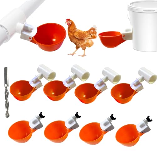 8-teiliges automatisches Tränkenset DIY Tränke Hühnertränke mit Lochsäge für Küken, Enten, Gänse, Truthähne oder Kaninchen von YumSur