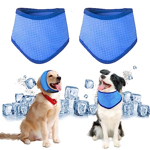Kühlendes Hundehalsband, 2 Stück, verstellbar, Sommer-Haustier-Halstuch, Hunde-Eisschal, Haustier-cooles Bandana für Hund von YumSur