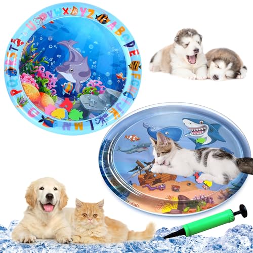 YumSur Wassersensorische Spielmatte für Katzen, verbesserte verdickte Hunde-Wasserspielmatte mit PVC-Kratzer, kratzfestes Design, Haustier-Wassermatte für gelangweilte Indoor-Katzen, interaktives YumSur Wassersensorische Spielmatte für Katzen, verbesserte verdickte Hunde-Wasserspielmatte mit PVC-Kratzer, kratzfestes Design, Haustier-Wassermatte für gelangweilte Indoor-Katzen, interaktives von YumSur