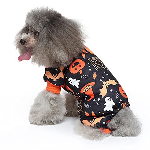 Hund Halloween Kostüm Pet Kürbis Fledermaus Mantel Outfit Kreative Lustige Halloween Hund Herbst Winter Pyjamas Bekleidung Jacken für Kleine Medium Hund Party Urlaub von Yumech